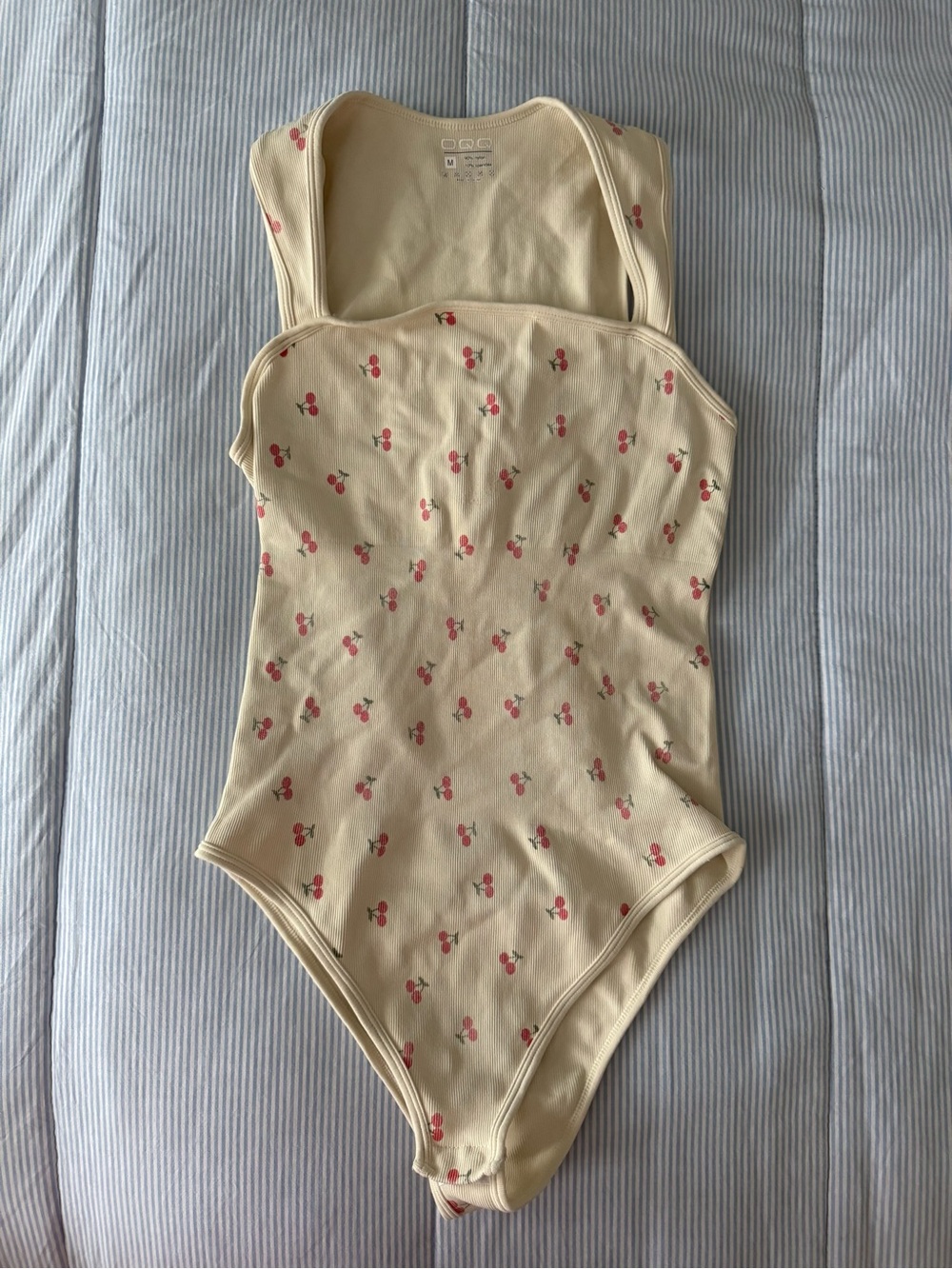 Cherry Print One-Piece Swimsuit - Cream